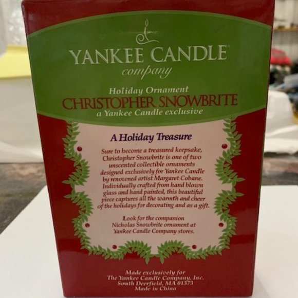 Yankee Candle Christopher Snowbrite Hand Blown Glass Ornament - Picture 7 of 7